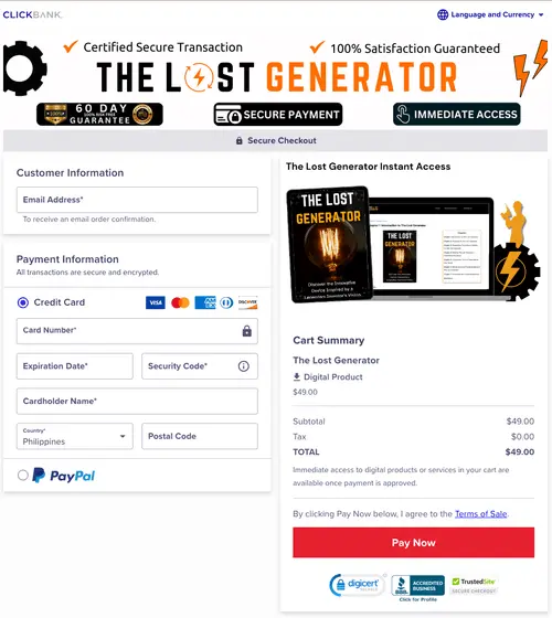 The Lost Generator official website